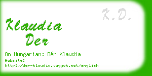 klaudia der business card