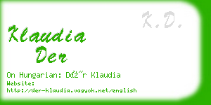 klaudia der business card